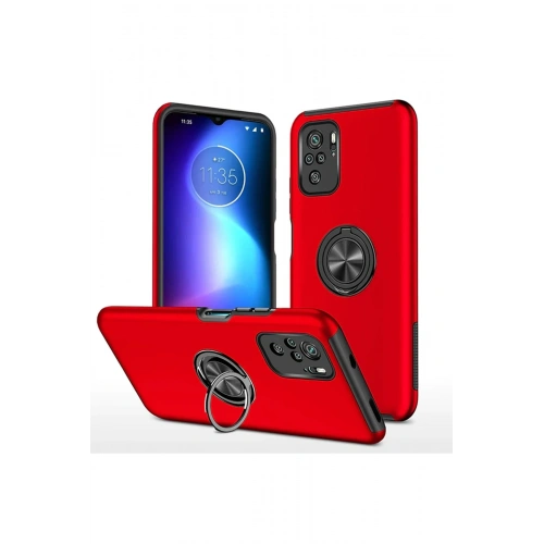 BFS  Xiaomi Poco F3 Kılıf Elit Yüzüklü Kapak - Kırmızı