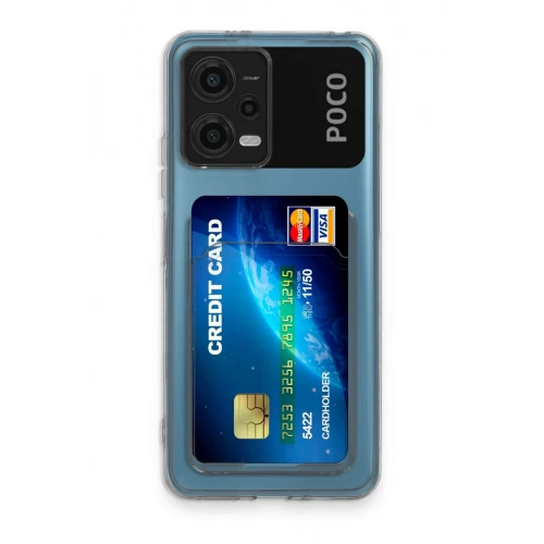 BFS  Xiaomi Poco X5 5G Kılıf Kart Şeffaf Silikon - Şeffaf