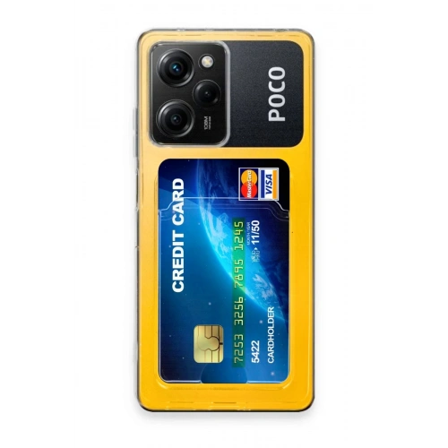 BFS  Xiaomi Poco X5 Pro 5G Kılıf Kart Şeffaf Silikon - Şeffaf