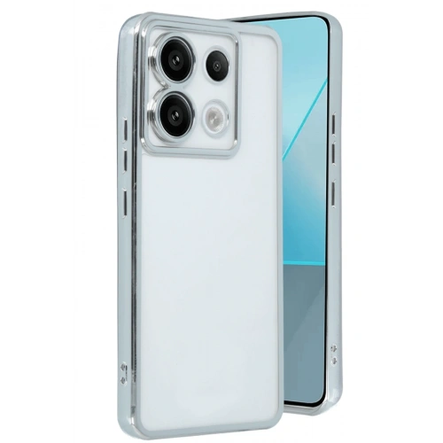 BFS  Xiaomi Poco X6 Kılıf  Lensli Silikon - Gümüş