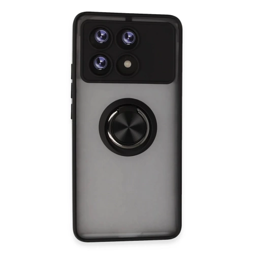 BFS Xiaomi Poco X6 Pro Kılıf Montreal Yüzüklü Silikon Kapak - Siyah