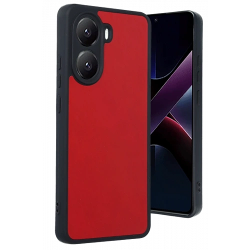 BFS  Xiaomi Poco X7 Pro Kılıf Aras Deri Kapak - Kırmızı