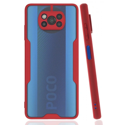 BFS  Xiaomi Pocophone X3 Kılıf Platin Silikon - Kırmızı