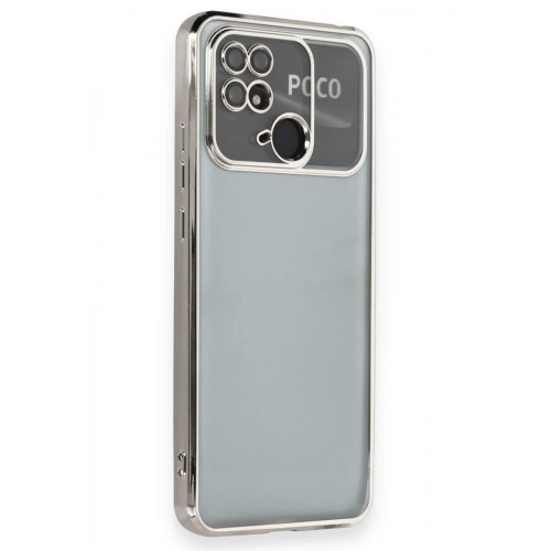 BFS  Xiaomi Redmi 10C Kılıf  Lensli Silikon - Gümüş