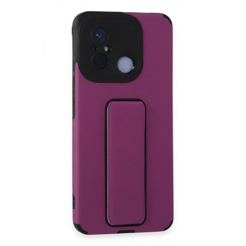 BFS  Xiaomi Redmi 12C Kılıf Mega Standlı Silikon - Mor