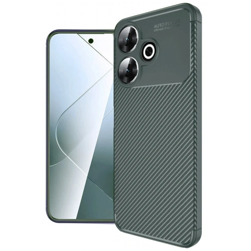 BFS  Xiaomi Redmi 13 4G Kılıf Auto Focus Karbon Kapak - Koyu Yeşil