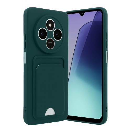 BFS  Xiaomi Redmi 14C Kelvin Kartvizitli Silikon - Koyu Yeşil