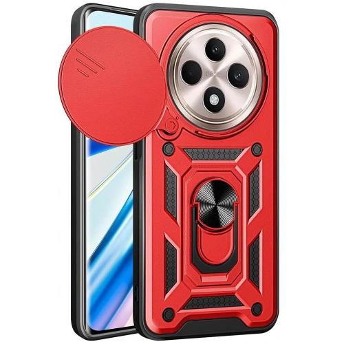 BFS Xiaomi Redmi 14C Kılıf Pars Lens Yüzüklü Silikon - Kırmızı