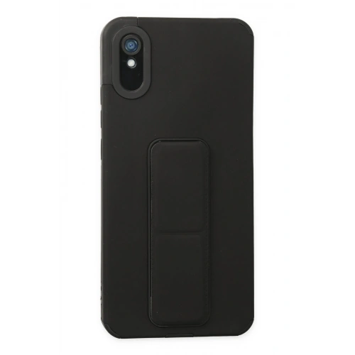 BFS  Xiaomi Redmi 9A Kılıf Mega Standlı Silikon - Siyah