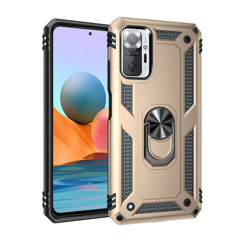 BFS  Xiaomi Redmi Note 10 Pro Kılıf Sofya Yüzüklü Silikon Kapak - Gold