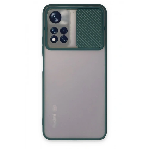BFS  Xiaomi Redmi Note 11 Pro Plus 5G Kılıf Palm Buzlu Kamera Sürgülü Silikon - Yeşil