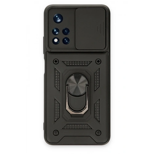 BFS  Xiaomi Redmi Note 11T Kılıf Pars Lens Yüzüklü Silikon - Siyah