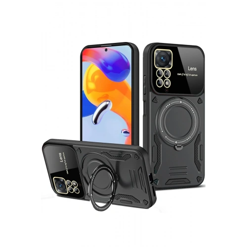BFS  Xiaomi Redmi Note 12 Pro 4G Kılıf Joy Lens Standlı Kapak - Siyah