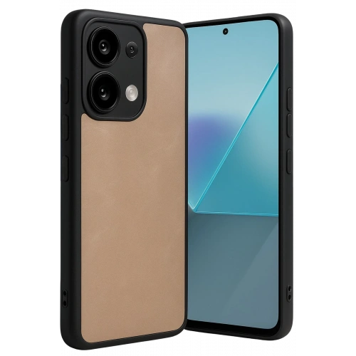 BFS  Xiaomi Redmi Note 13 4G Kılıf Aras Deri Kapak - Pudra