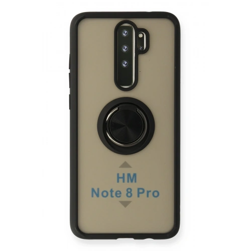 BFS  Xiaomi Redmi Note 8 Pro Kılıf Montreal Yüzüklü Silikon Kapak - Siyah