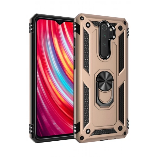 BFS  Xiaomi Redmi Note 8 Pro Kılıf Sofya Yüzüklü Silikon Kapak - Gold