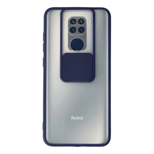 BFS Xiaomi Redmi Note 9 Kılıf Palm Buzlu Kamera Sürgülü Silikon - Lacivert