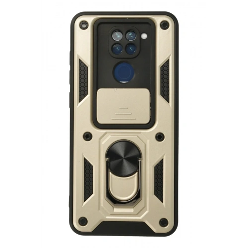 BFS  Xiaomi Redmi Note 9 Kılıf Pars Lens Yüzüklü Silikon - Gold