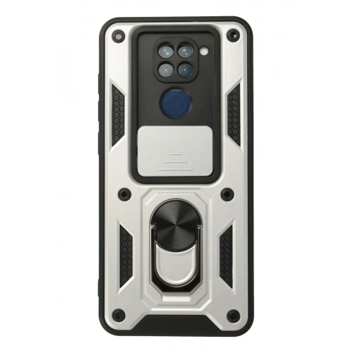 BFS  Xiaomi Redmi Note 9 Kılıf Pars Lens Yüzüklü Silikon - Gümüş