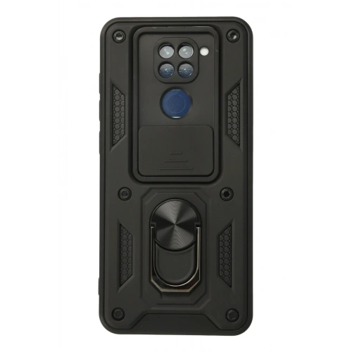 BFS  Xiaomi Redmi Note 9 Kılıf Pars Lens Yüzüklü Silikon - Siyah