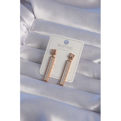 BFS XUPİNG Rose Renk Zirkon Taşlı Su Yolu Küpe