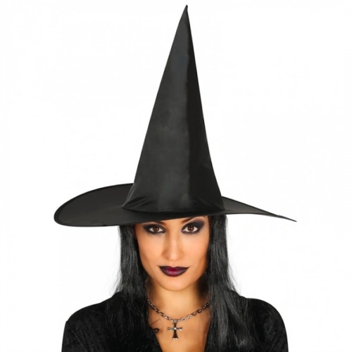 BFS Yetişkin Boy Siyah Cadı Şapkası Ve Uzun Siyah Cadı Peruğu