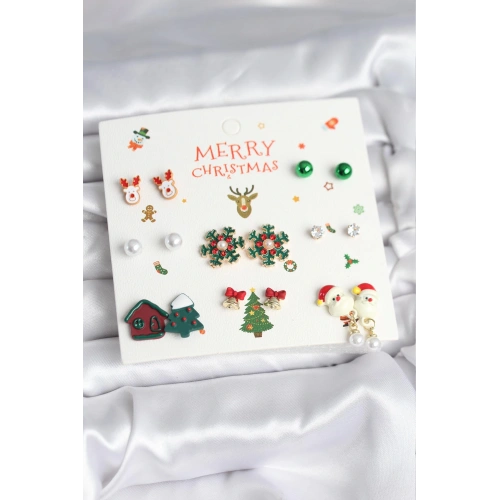 BFS Yılbaşı Temalı 8 Çift Küpe Seti