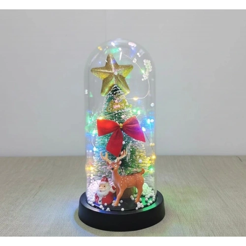 BFS Yılbaşı Temalı Işıklı  Dekoratif Cam Fanus Alk5080