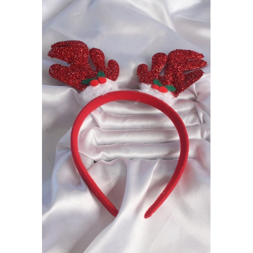 BFS Yılbaşı Temalı Simli Geyik Boynuzu Figürlü Taç