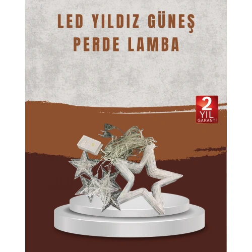 BFS Yıldız Desenli Perde Tipi Peri Led 3x3 Metre Aydınlatma