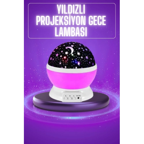 BFS Yıldız Görünümlü Gece Lambası Renkli Masa Lambası Gökyüzü Projeksiyon