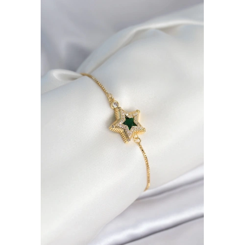 BFS Yıldız Model Asansörlü Gold Renk Kadın Bileklik