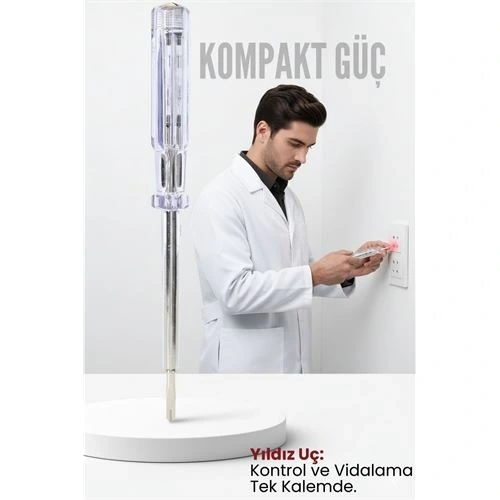 BFS Yıldız Uçlu Elektrik Kontrol Kalemi Faz Test Cihazı Voltaj Kontrol Anahtarı