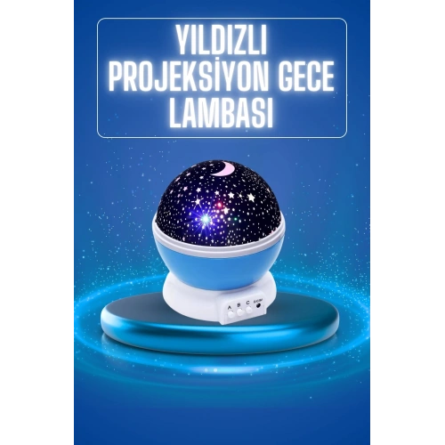 BFS Yıldızlı Gece Lambası Mor Projeksiyon Görünümlü Masa Lambası Renk Değiştirebilen