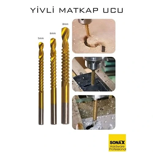 BFS Yivli Matkap Ucu HSS Spiral Yivli Kademeli Matkap Ucu Metal Ahşap Plastik 5-8 mm