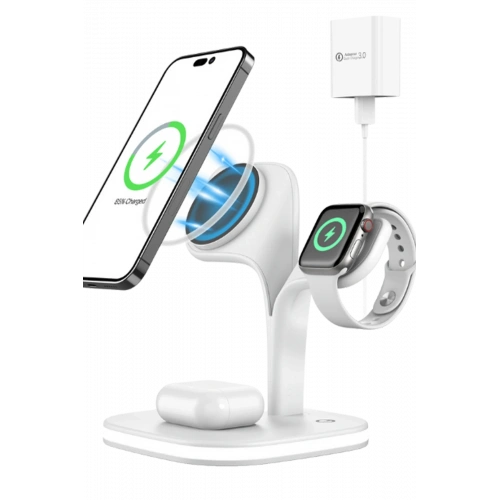 BFS  YM-UD22 Kablosuz Şarj Masaüstü Set - Beyaz