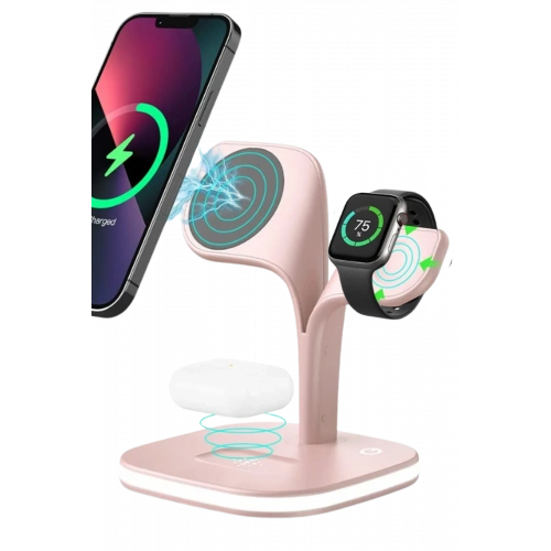 BFS  YM-UD22 Kablosuz Şarj Masaüstü Set - Pembe