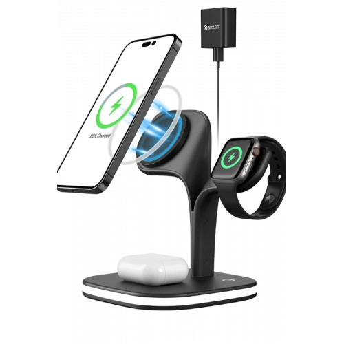 BFS  YM-UD22 Kablosuz Şarj Masaüstü Set - Siyah