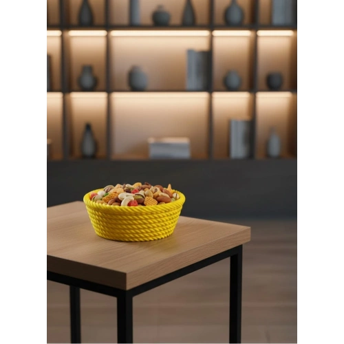 BFS Yuvarlak Çerezlik Sarı Şık Tasarım ve Kompakt Boyut