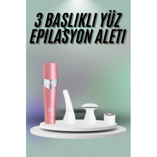 BFS Yüz, Kaş ve Tüm Vücut Epilasyon Aleti3 Başlıklı Epilatör Tüm Cilt Tiplerine Uygun