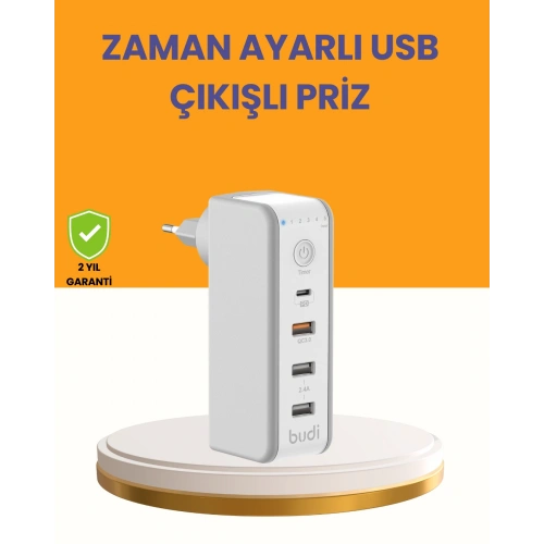 BFS Zaman Kontrollü Şarj Cihazı 30W Hızlı Şarj ve Çoklu USB Çıkışı