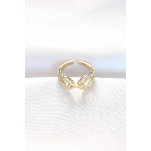 BFS Zirkon Taşlı Gold Renk Ayarlanabilir Yüzük