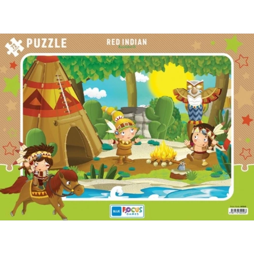 Blue Focus Red Indian (Kızılderili) - Puzzle 72 Parça