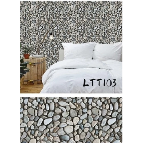 Çakıl Taşı Desenli Yapışkanlı Kaplama Kağıdı  Büyük Boy 3 Metre