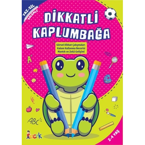 Dikkatli Kaplumbağa - Yaz-Sil-Kalemli
