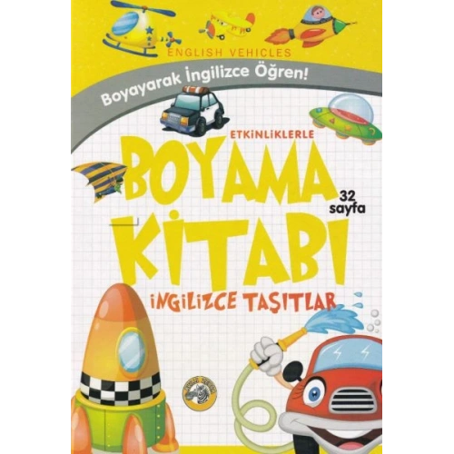 Etkinliklerle Boyama Kitabı İngilizce Taşıtlar