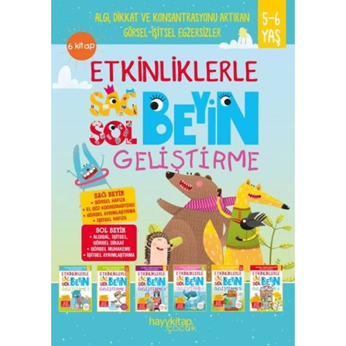 Etkinliklerle Sağ Beyin Sol Beyin Geliştirme (5-6 Yaş) 6 Kitap Takım