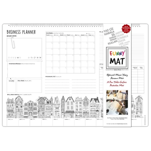 Funny Mat Çalışma Masam Business Planer Büyük Boy 68x48cm