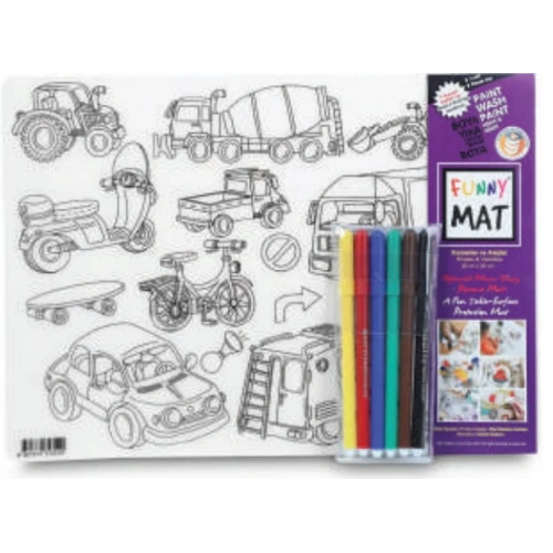 Funny Mat - Korsanlar Ve Araçlar 6Lı Kalem Hediyeli 25 x 35 cm