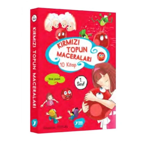 Kırmızı Topun Maceraları 1. Sınıf Renkli Heceli Düz Yazı 10 Kitap